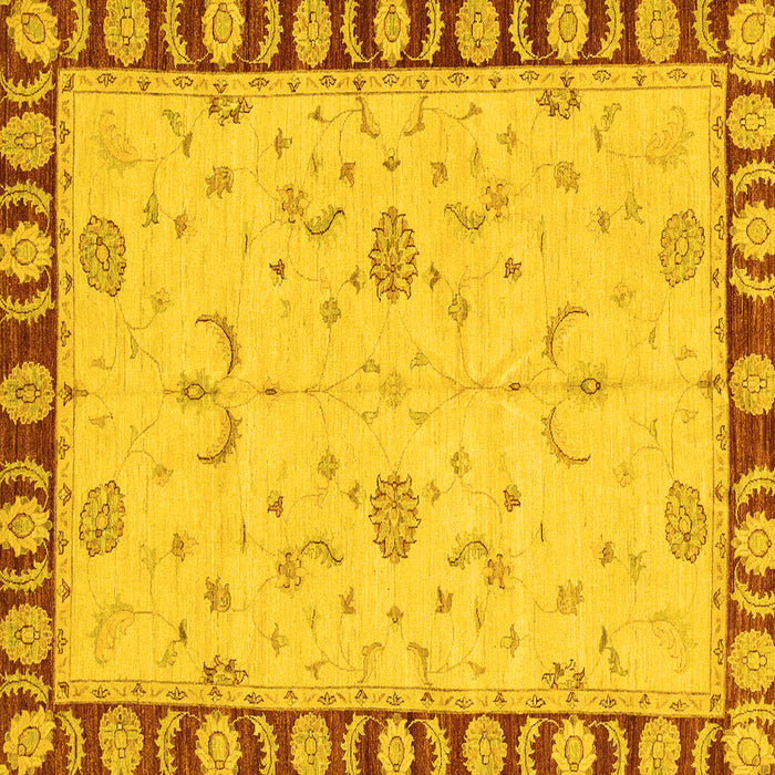 Square Abstract Yellow Modern Rug, abs3950yw