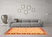 Machine Washable Abstract Orange Modern Area Rugs in a Living Room, wshabs3950org