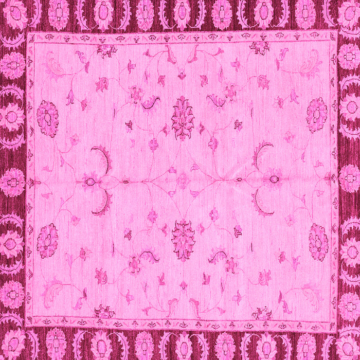 Square Machine Washable Abstract Pink Modern Rug, wshabs3950pnk