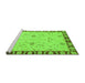 Sideview of Machine Washable Abstract Green Modern Area Rugs, wshabs3950grn