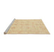 Sideview of Machine Washable Abstract Brown Gold Rug, wshabs3951