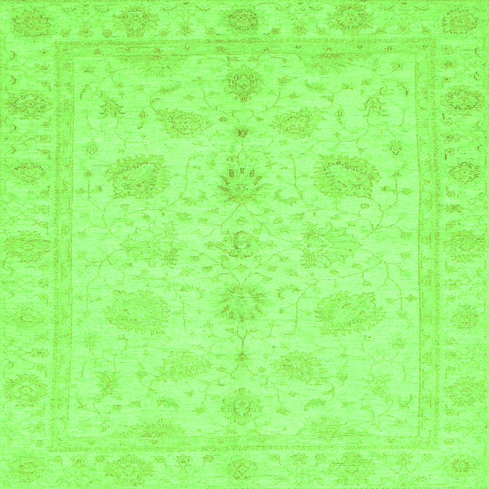 Square Machine Washable Oriental Green Traditional Area Rugs, wshabs3951grn
