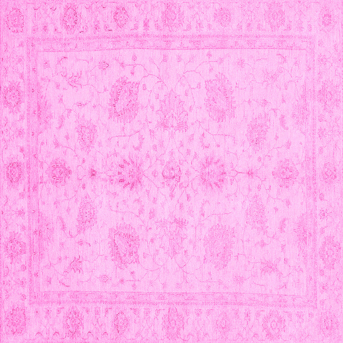 Square Machine Washable Oriental Pink Traditional Rug, wshabs3951pnk