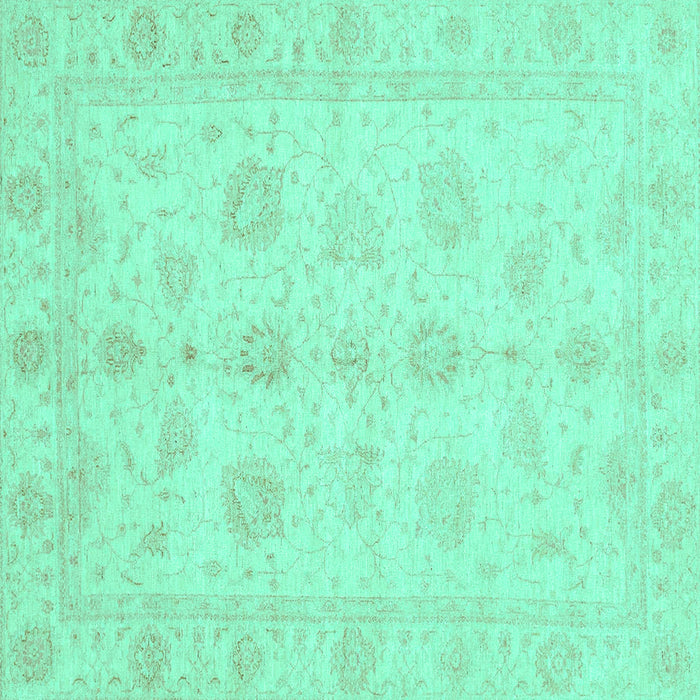 Square Oriental Turquoise Traditional Rug, abs3951turq