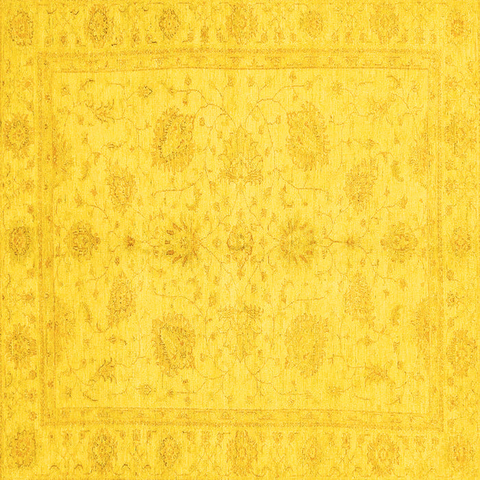 Square Oriental Yellow Traditional Rug, abs3951yw