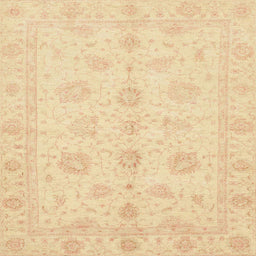 Square Abstract Brown Gold Oriental Rug, abs3951
