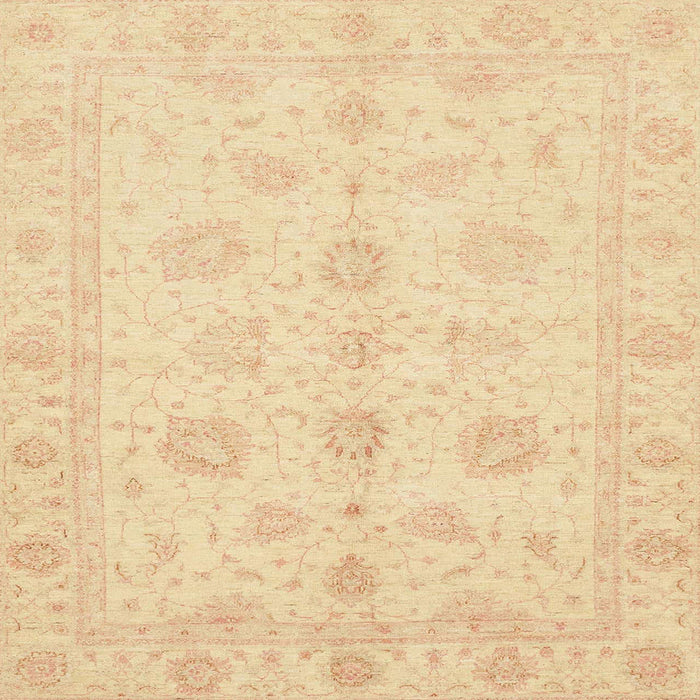 Square Abstract Brown Gold Oriental Rug, abs3951