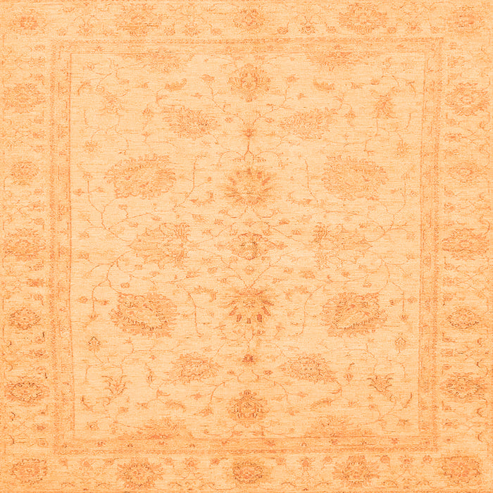 Square Machine Washable Oriental Orange Traditional Area Rugs, wshabs3951org