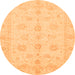 Round Oriental Orange Traditional Rug, abs3951org