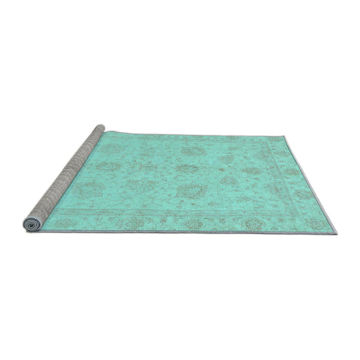 Sideview of Machine Washable Oriental Light Blue Traditional Rug, wshabs3951lblu