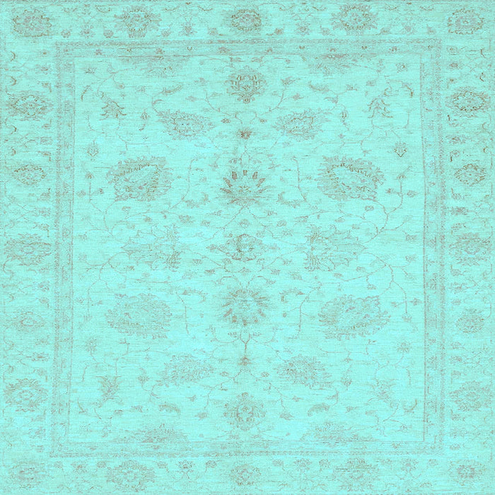 Square Oriental Light Blue Traditional Rug, abs3951lblu