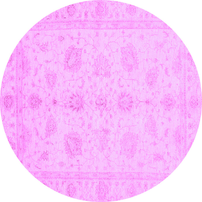 Round Machine Washable Oriental Purple Traditional Area Rugs, wshabs3951pur
