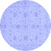 Round Oriental Blue Traditional Rug, abs3952blu