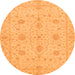 Round Oriental Orange Traditional Rug, abs3952org