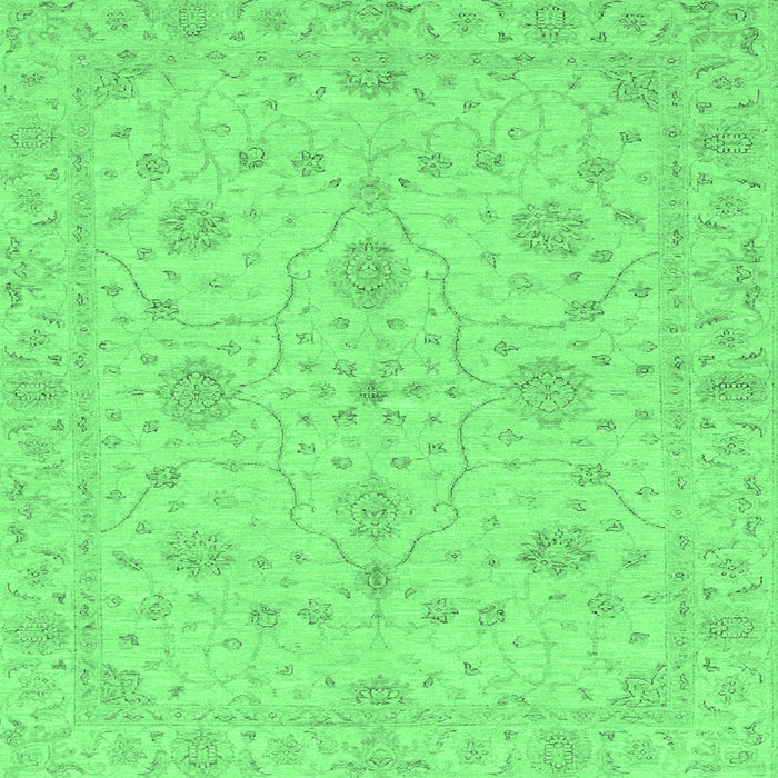 Square Oriental Emerald Green Traditional Rug, abs3952emgrn