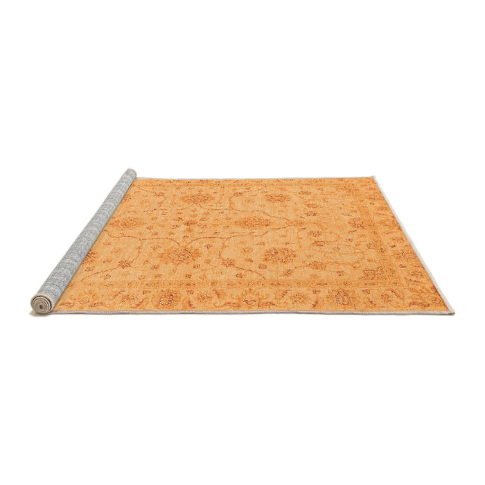 Sideview of Machine Washable Oriental Orange Traditional Area Rugs, wshabs3952org