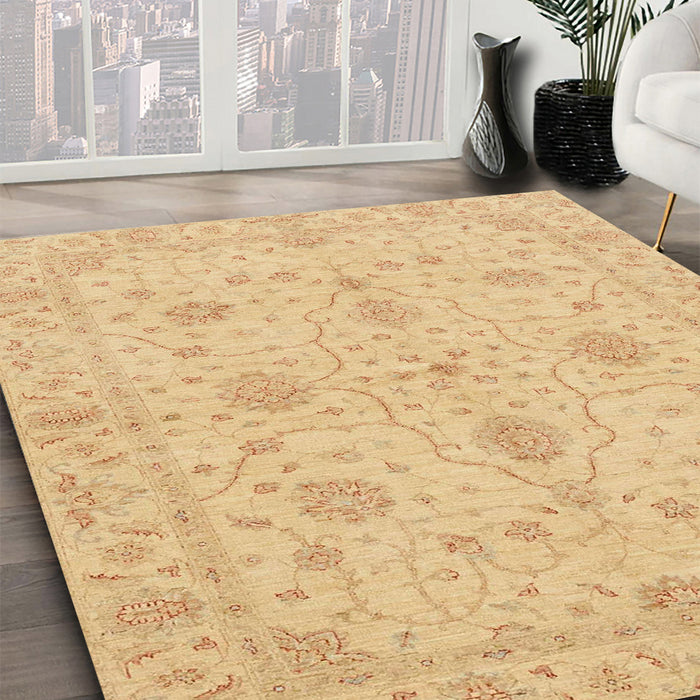 Abstract Orange Oriental Rug in Family Room, abs3952