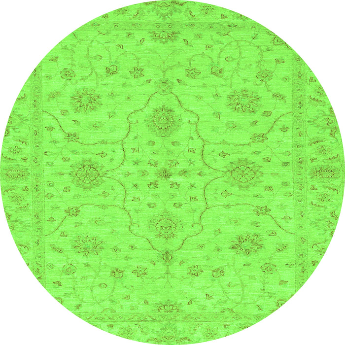 Round Oriental Green Traditional Rug, abs3952grn