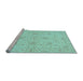 Sideview of Machine Washable Oriental Light Blue Traditional Rug, wshabs3952lblu