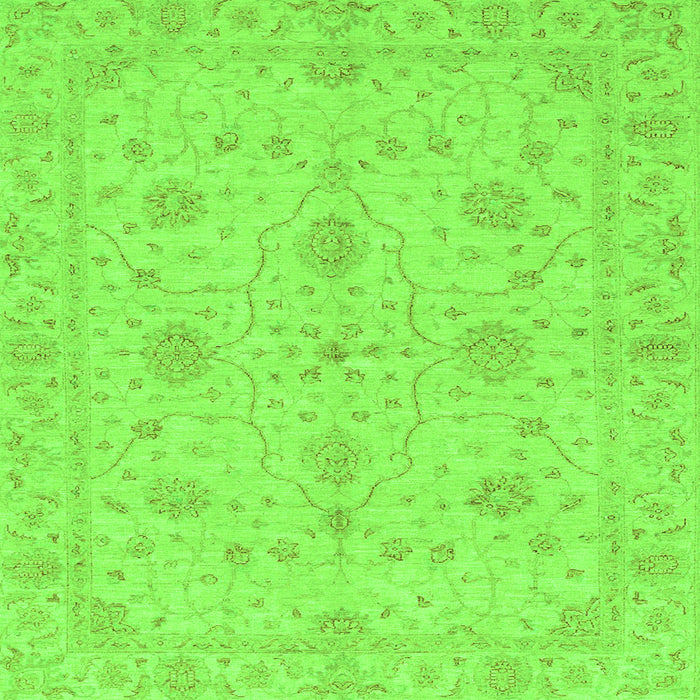 Square Machine Washable Oriental Green Traditional Area Rugs, wshabs3952grn