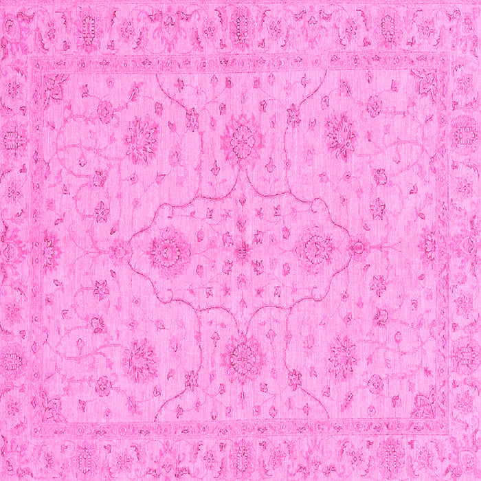 Square Machine Washable Oriental Pink Traditional Rug, wshabs3952pnk