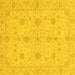 Square Machine Washable Oriental Yellow Traditional Rug, wshabs3952yw