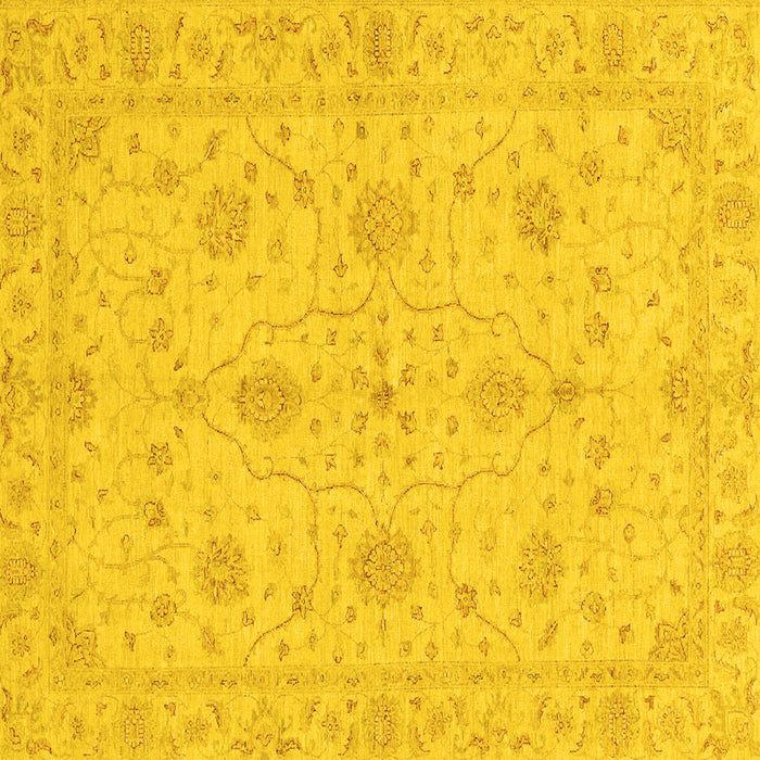 Square Oriental Yellow Traditional Rug, abs3952yw