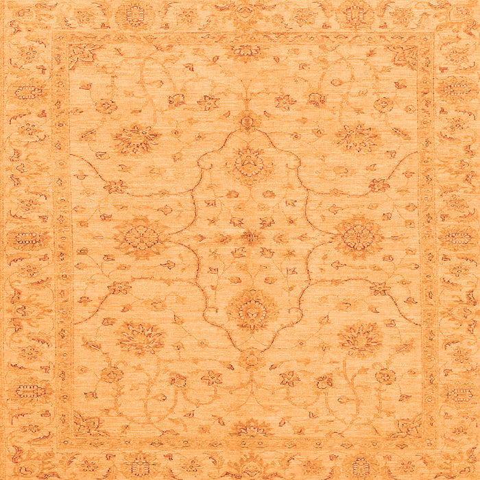Square Machine Washable Oriental Orange Traditional Area Rugs, wshabs3952org