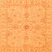 Square Machine Washable Oriental Orange Traditional Area Rugs, wshabs3953org