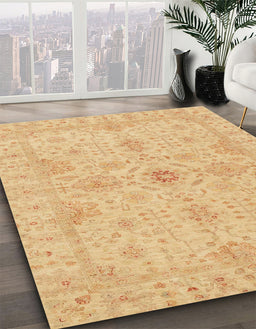 Machine Washable Abstract Orange Rug in a Family Room, wshabs3953