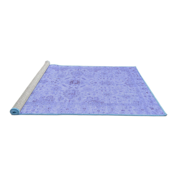 Sideview of Machine Washable Oriental Blue Traditional Rug, wshabs3953blu