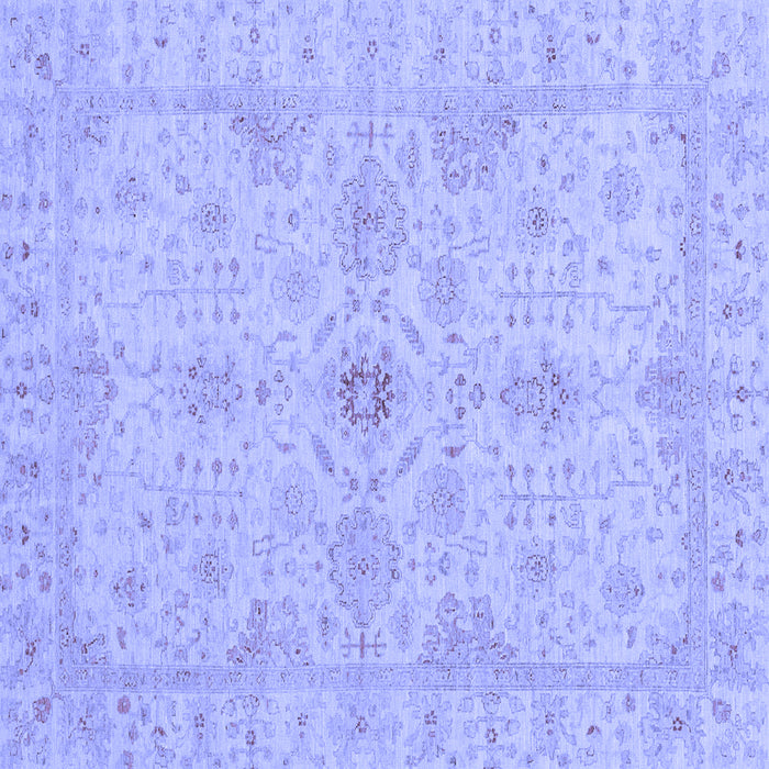 Square Machine Washable Oriental Blue Traditional Rug, wshabs3953blu