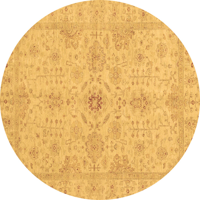 Round Oriental Brown Traditional Rug, abs3953brn