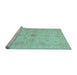 Sideview of Machine Washable Oriental Light Blue Traditional Rug, wshabs3953lblu