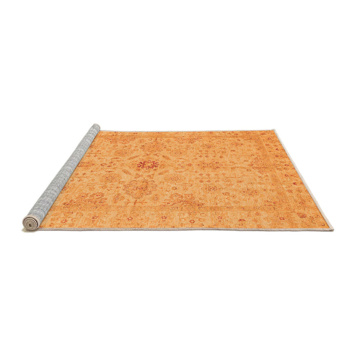 Sideview of Machine Washable Oriental Orange Traditional Area Rugs, wshabs3953org