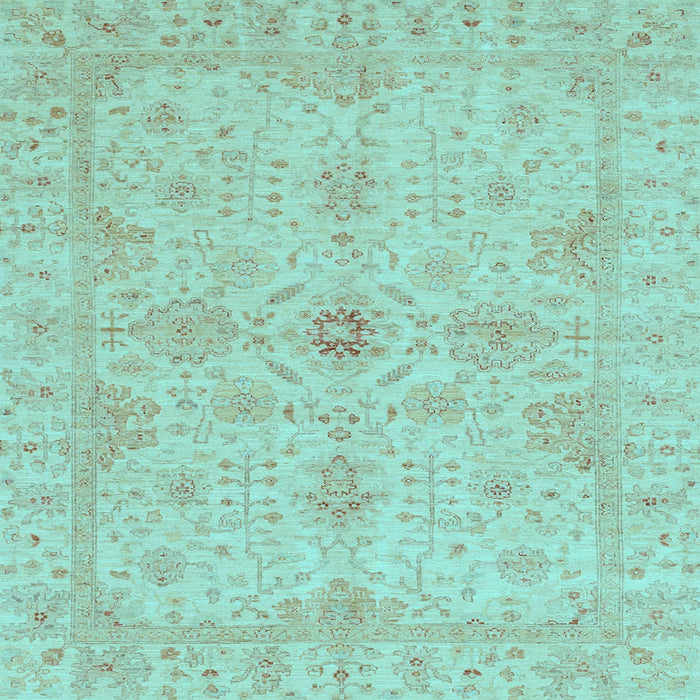 Square Machine Washable Oriental Light Blue Traditional Rug, wshabs3953lblu