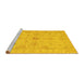 Sideview of Machine Washable Oriental Yellow Traditional Rug, wshabs3953yw