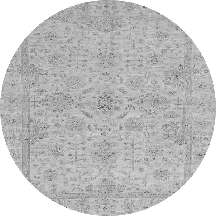 Round Oriental Gray Traditional Rug, abs3953gry