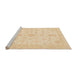Sideview of Machine Washable Abstract Brown Gold Rug, wshabs3954