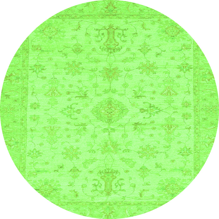 Round Oriental Green Traditional Rug, abs3954grn