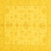 Square Oriental Yellow Traditional Rug, abs3954yw