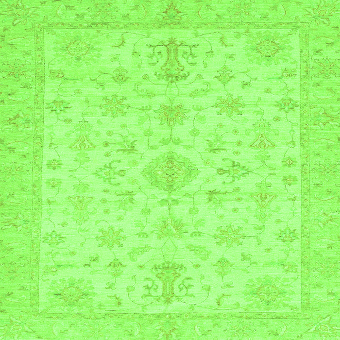 Square Machine Washable Oriental Green Traditional Area Rugs, wshabs3954grn