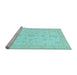 Sideview of Machine Washable Oriental Light Blue Traditional Rug, wshabs3954lblu