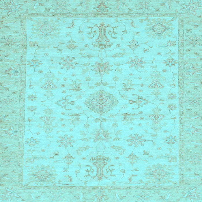 Square Oriental Light Blue Traditional Rug, abs3954lblu