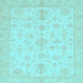 Square Oriental Light Blue Traditional Rug, abs3954lblu