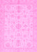 Machine Washable Oriental Pink Traditional Rug, wshabs3954pnk