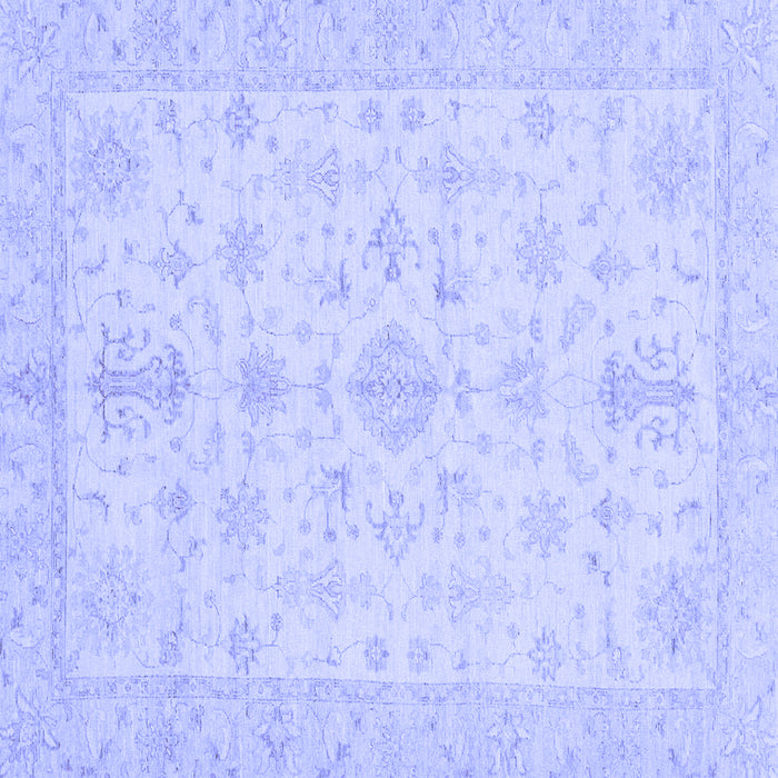 Square Machine Washable Oriental Blue Traditional Rug, wshabs3954blu