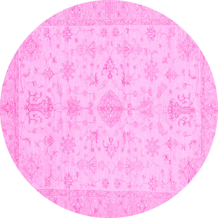 Round Oriental Pink Traditional Rug, abs3954pnk