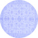 Round Oriental Blue Traditional Rug, abs3954blu