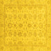 Square Machine Washable Oriental Yellow Traditional Rug, wshabs3955yw